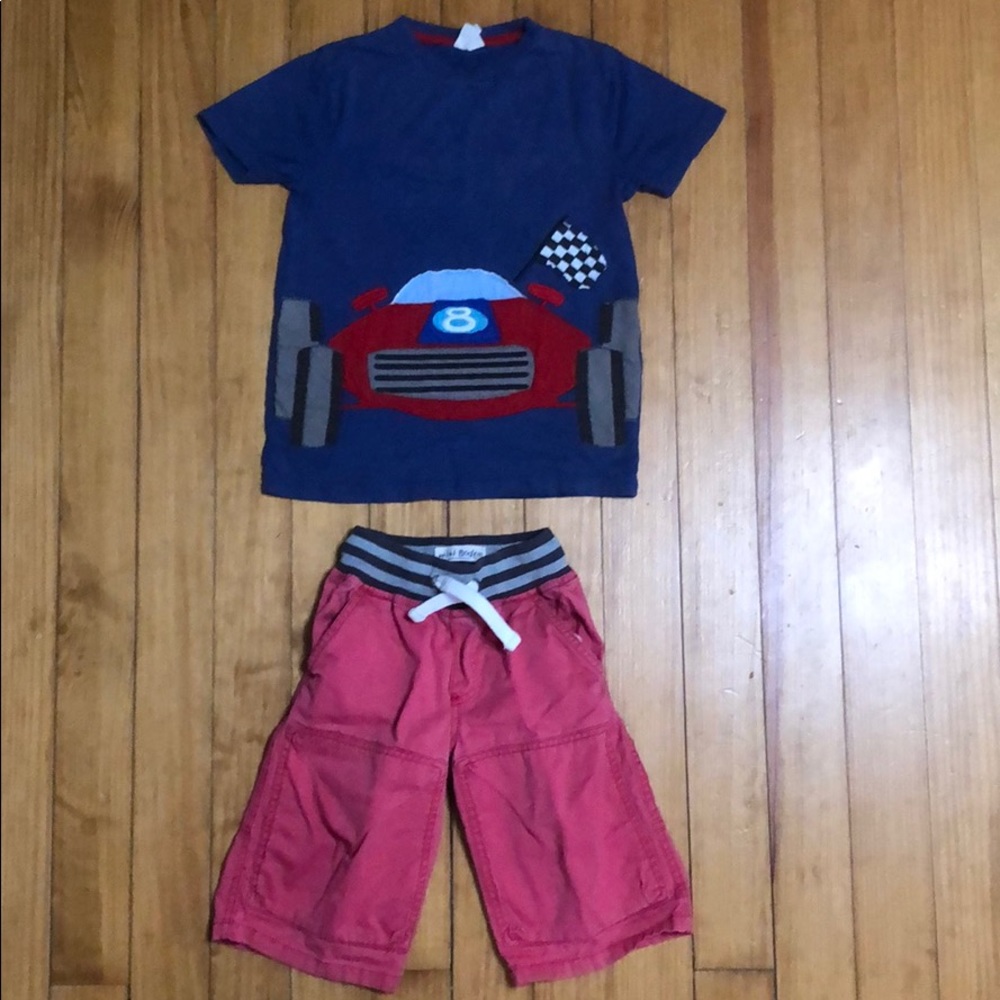 MINI BODEN BABY BOY TEE & SHORTS SET 6/7/8 EUC